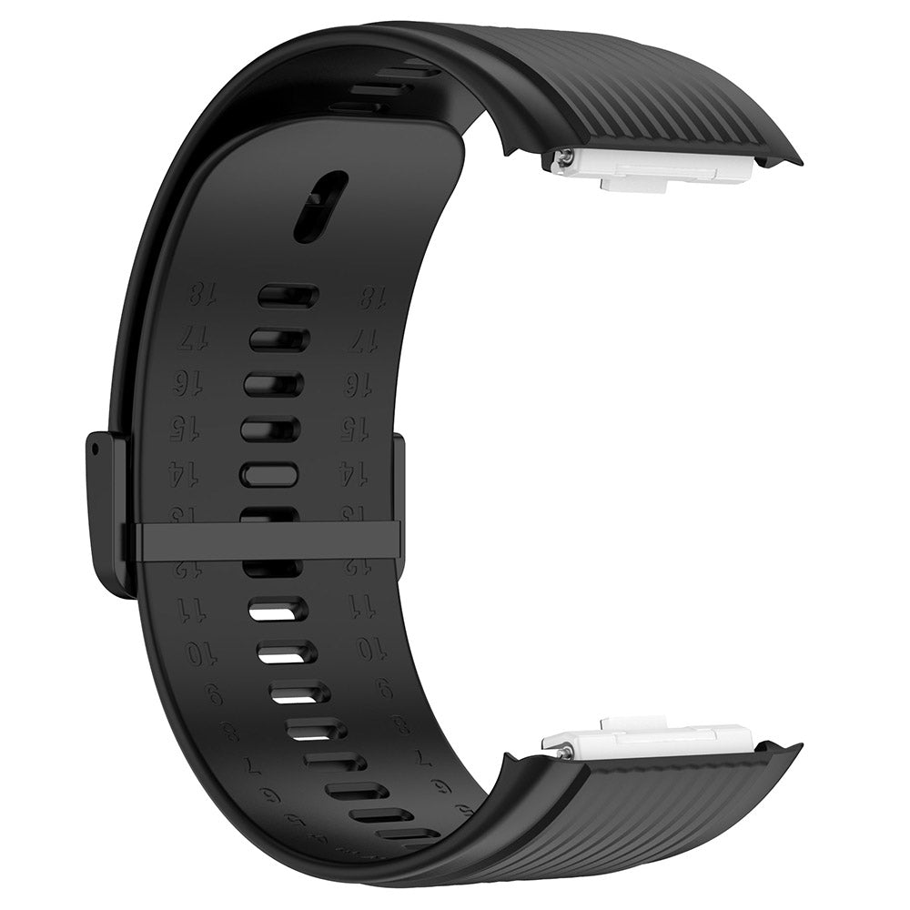 For Huawei Watch D Adjustable Silicone+Metal Watch Strap Flexible Wrist Band with Buckle - Black For Huawei Watch D Adjustable Silicone+Metal Watch Strap Flexible Wrist Band with Buckle - Black